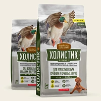 Сухой корм для взрослых собак средних и крупных пород, утка с рисом, 7кг 